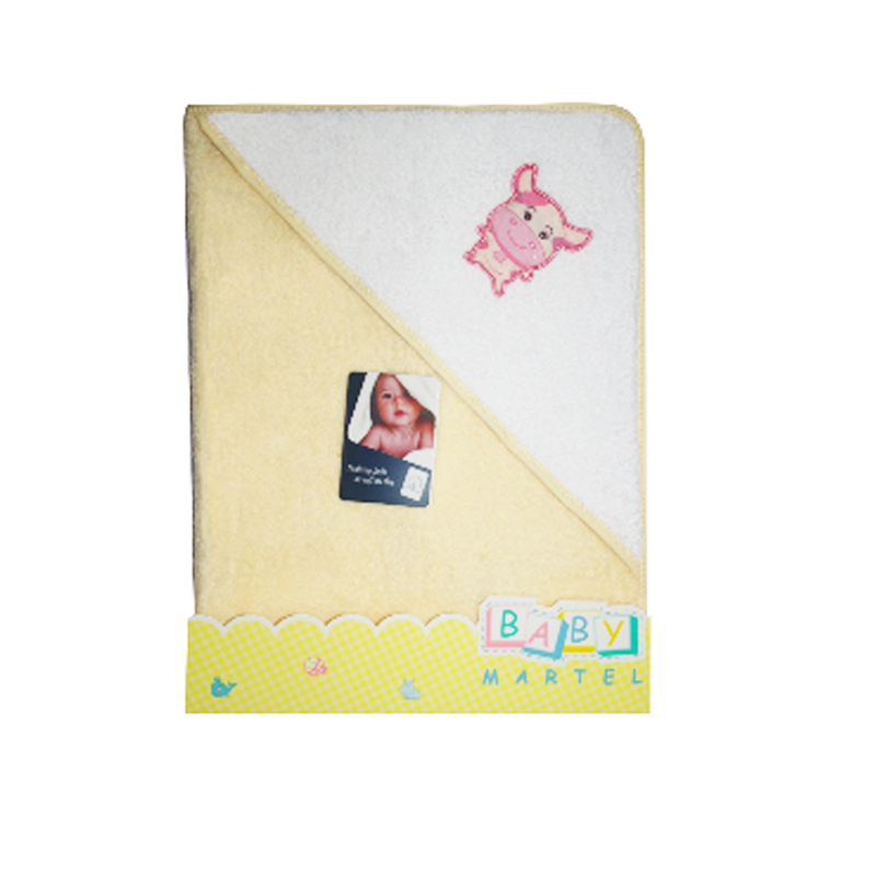 Baby Martel Hooded Towel Ms. Moo - Soft Maize
