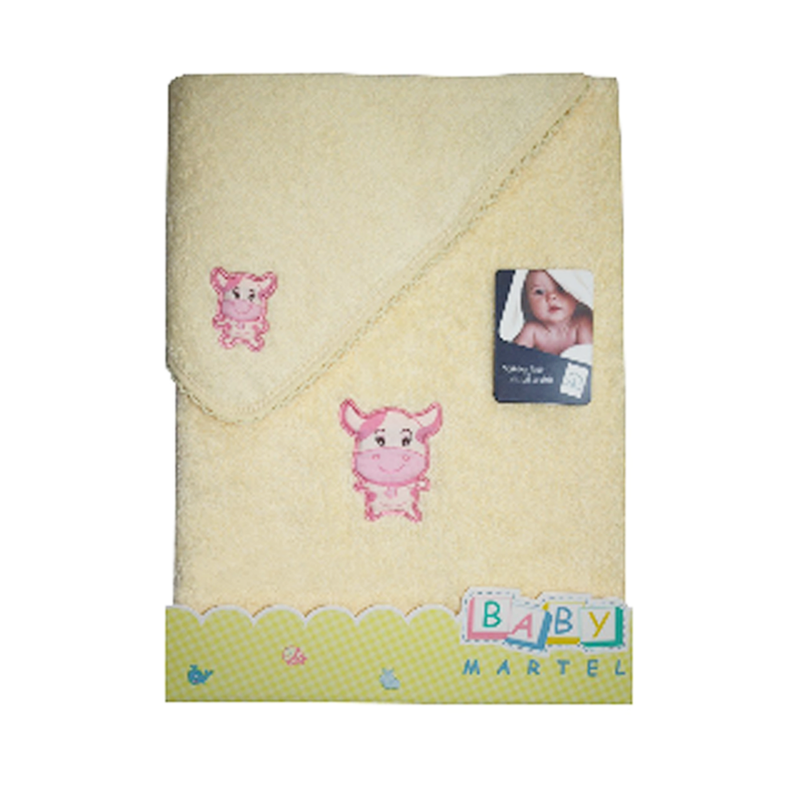 Baby Martel Bath Towel Ms. Moo - Soft Maize