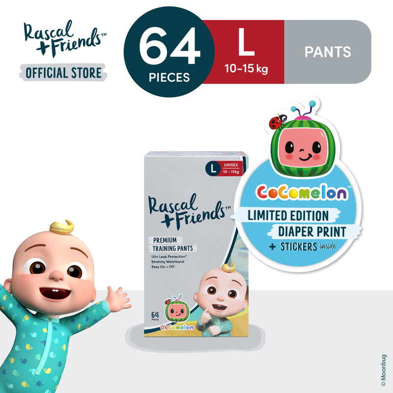 Rascal + Friends x Cocomelon Edition Diapers Pants - Large, 64 pads