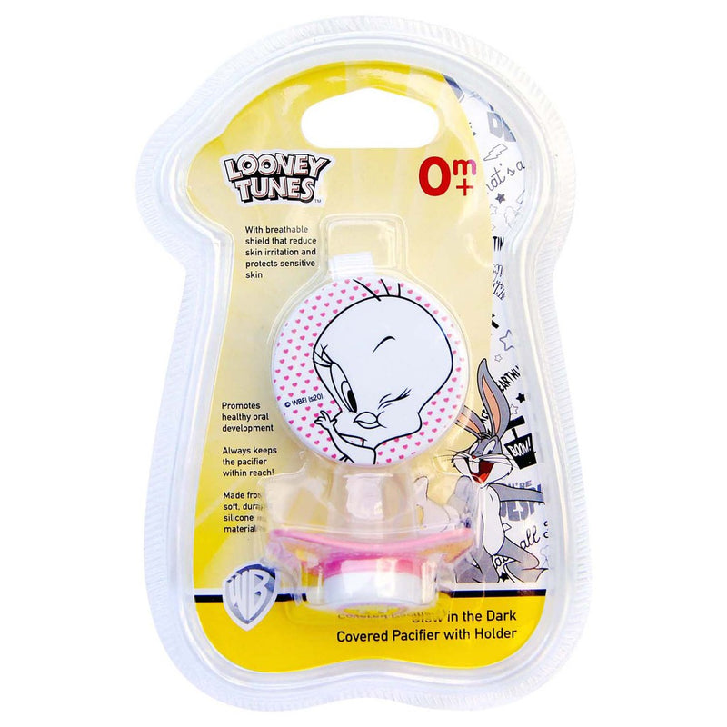 Looney Tunes Glow In The Dark Covered Pacifier With Holder