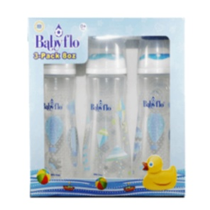 Babyflo 3-Pack Feeding Bottle 8oz