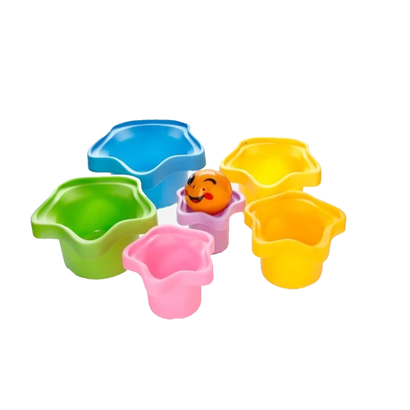 Playsmart 6-Piece Stacking Cup Set - Plum Blossom