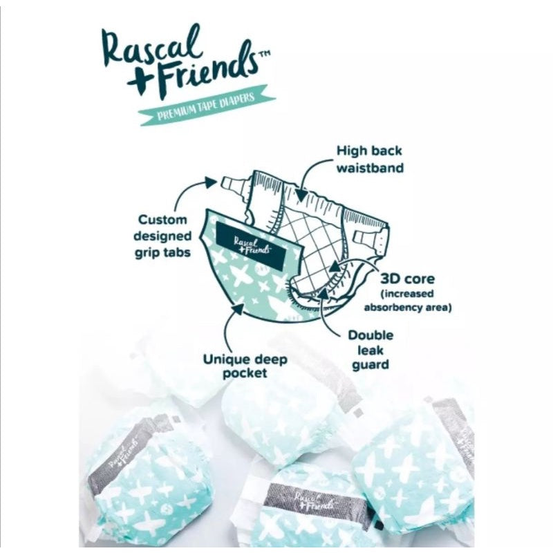 Rascal + Friends Diapers Pants, Jumbo Pack - XL, 46 pads